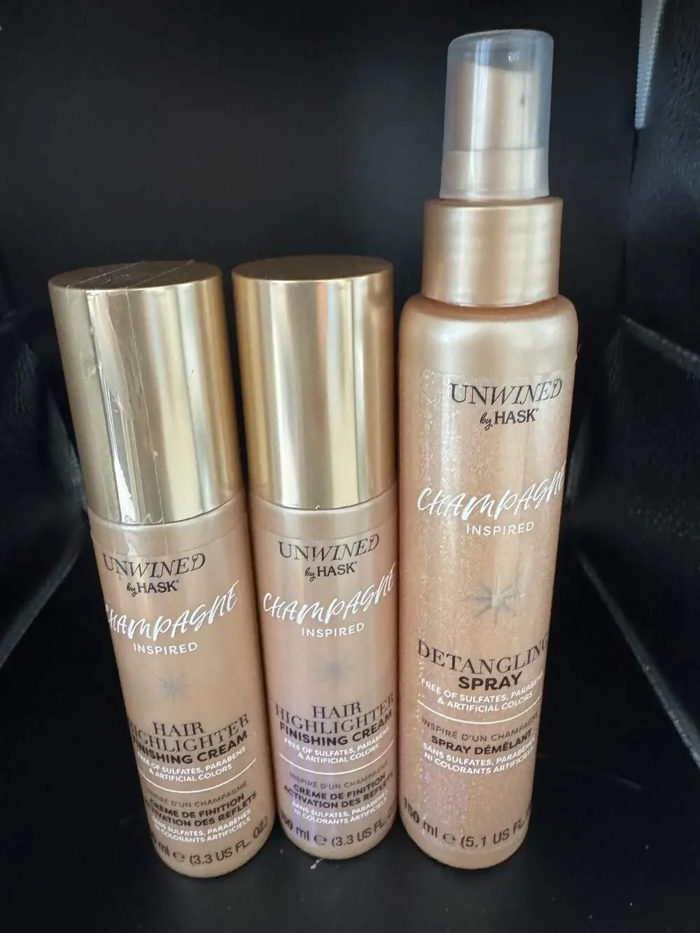 Unwind by Hask Champagne Finishing Spray & 2 Hair Highlighting Finishing Creams